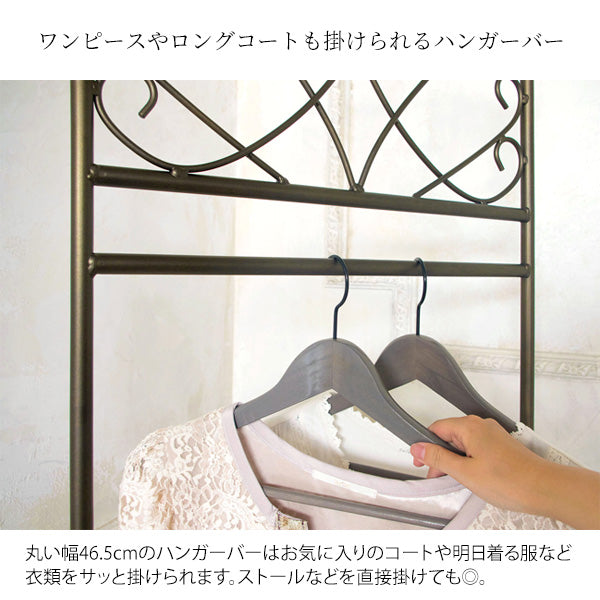 ハンガーラック Celestia コートハンガー 姫系インテリア 棚付き 可愛い おしゃれ 宮武製作所