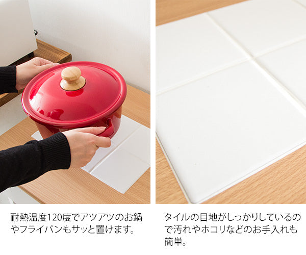 [幅80cm] キッチンカウンター Semplice ゴミ箱上ラック 引き出し収納 台所収納 ナチュラルカントリー キッチン収納 宮武製作所