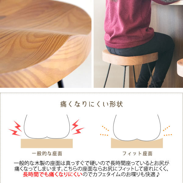 バーチェア Meny 天然木 カフェスツール ハイタイプ 北欧テイスト 宮武製作所