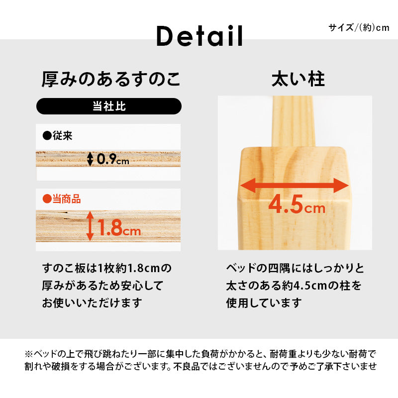 【宮付き】簡単組立 すのこベッド コンセント付き シングルベッド 木製ベッド 北欧 シンプル