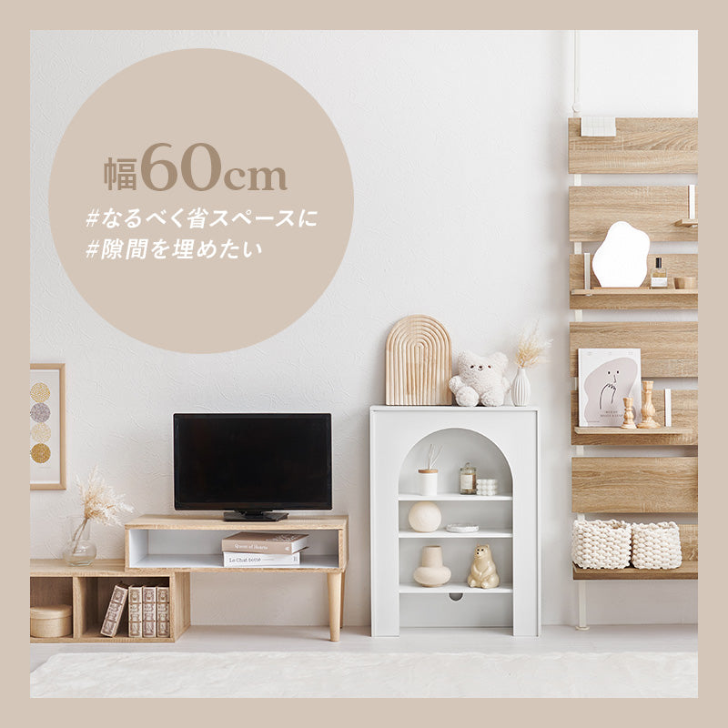 【マントルピース風】収納ラック コード穴付き ディスプレイシェルフ 韓国インテリア