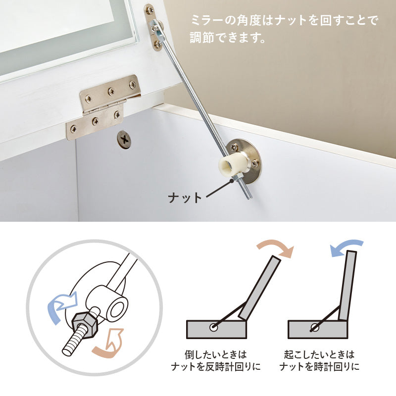 【スツール付き】2口コンセント付き ドレッサーセット デスク兼用 メイク台