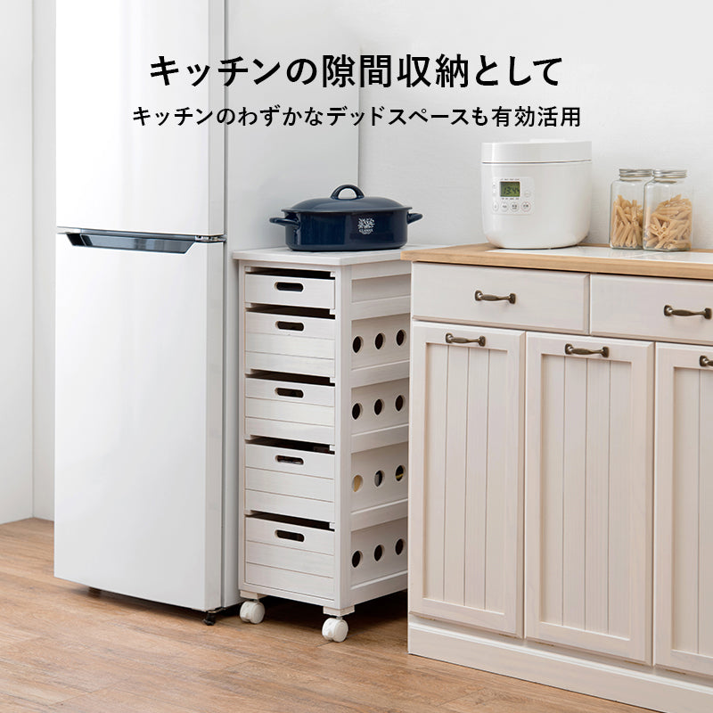 【幅20cmスリム】キッチンストッカー タイル天板付き 隙間収納 キッチンラック