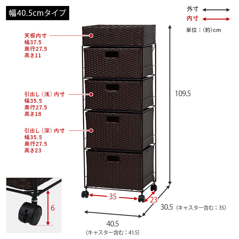 【通気性抜群】ランドリーラック 多段チェスト 水回り収納 スリム収納