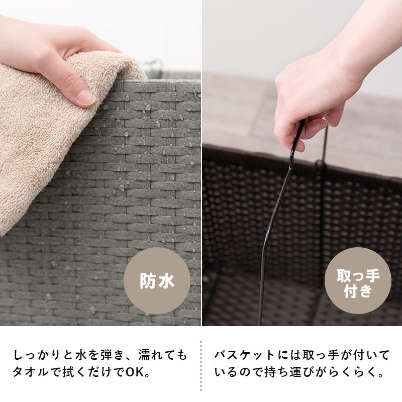 【分別収納】バスケット付きランドリーワゴン キャスター付き 洗濯かご