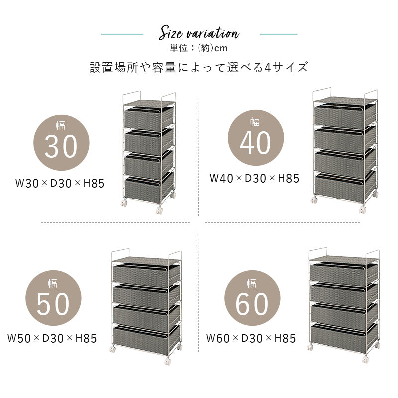 【取っ手付き引き出し】ランドリーチェスト 樹脂製 水回り収納 お手入れ簡単