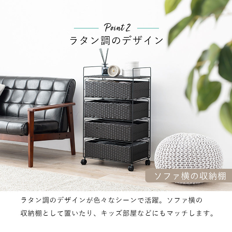 【取っ手付き引き出し】ランドリーチェスト 樹脂製 水回り収納 お手入れ簡単