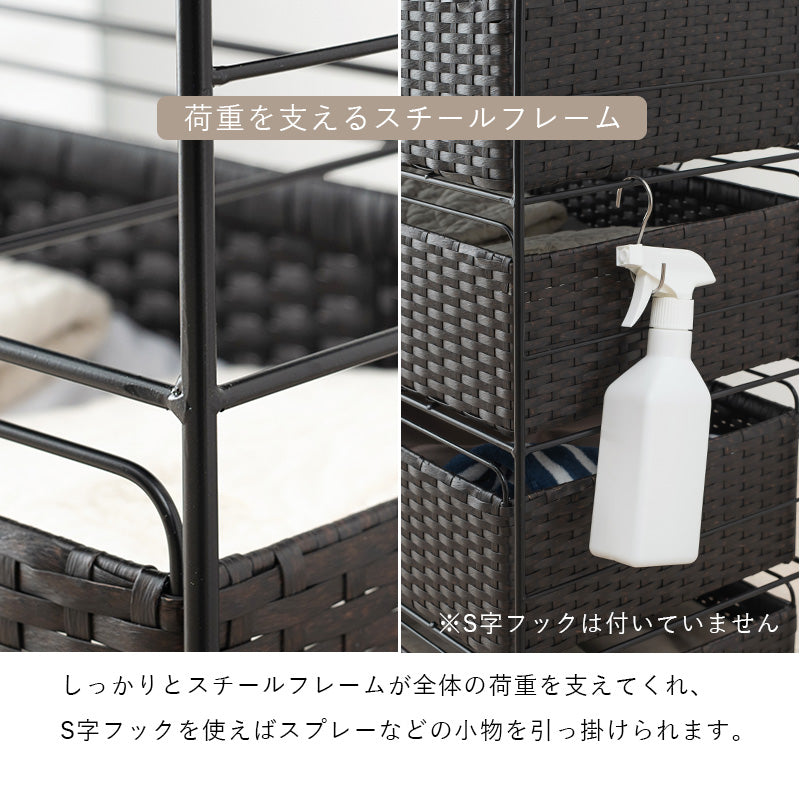 【取っ手付き引き出し】ランドリーチェスト 樹脂製 水回り収納 お手入れ簡単