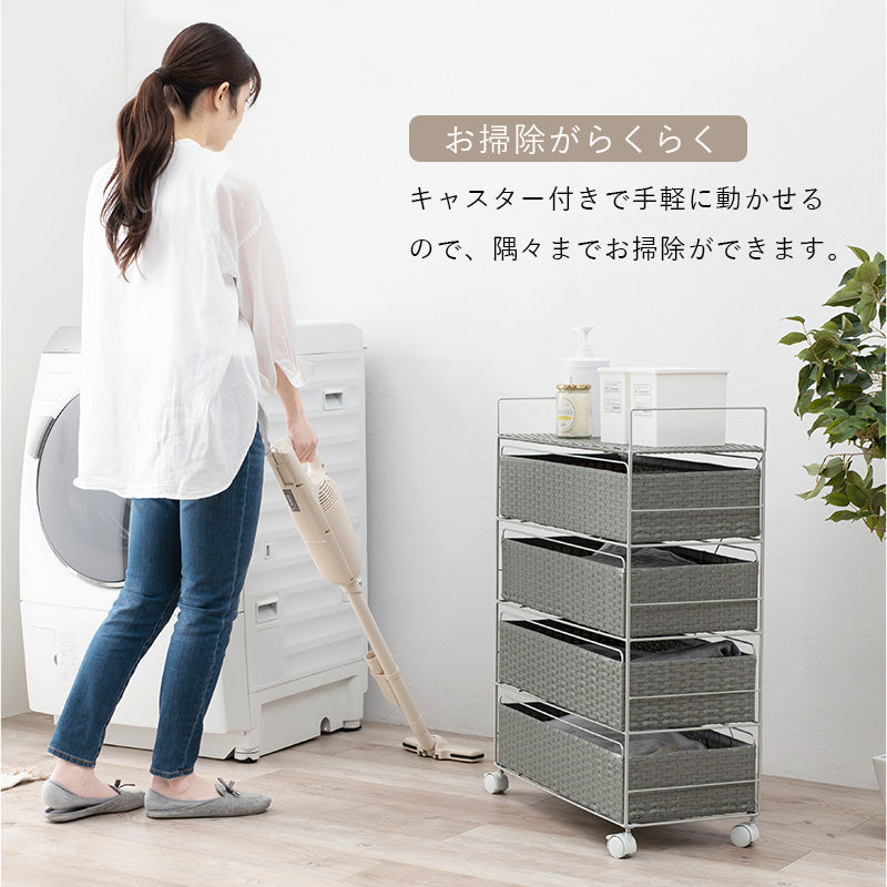 【取っ手付き引き出し】ランドリーチェスト 樹脂製 水回り収納 お手入れ簡単
