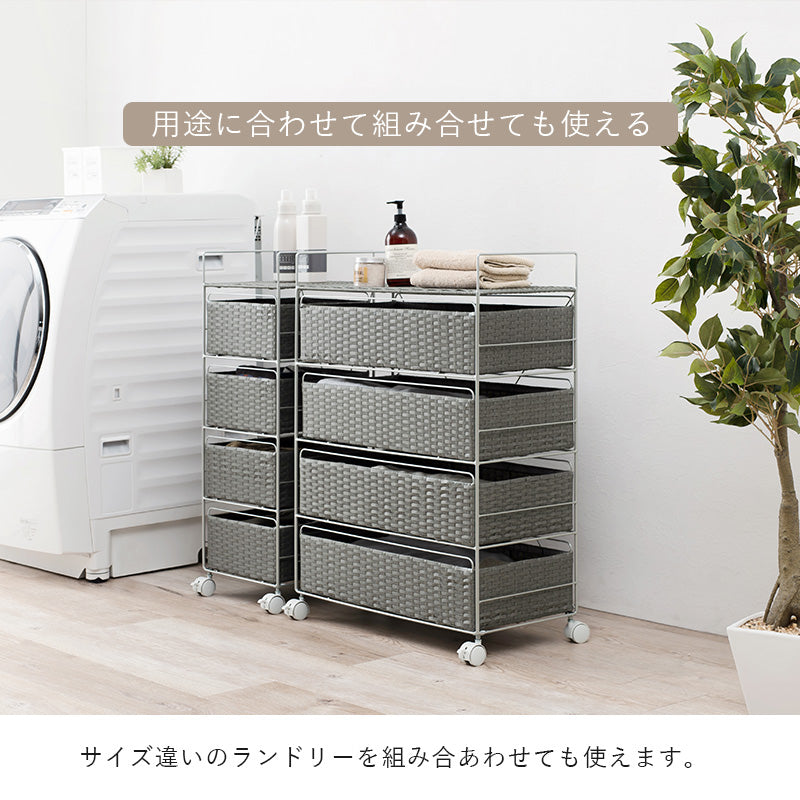 【取っ手付き引き出し】ランドリーチェスト 樹脂製 水回り収納 お手入れ簡単