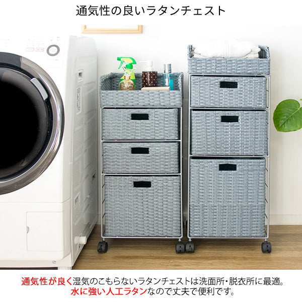 ラタンランドリーチェスト ランドリーボックス 洗濯かご ランドリーバスケット おしゃれ サイドチェスト ランドリーラック 洗面所 宮武製作所
