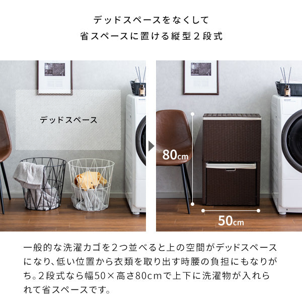 ラタンランドリーボックス チェスト 洗濯かご バスケット ラック 宮武製作所
