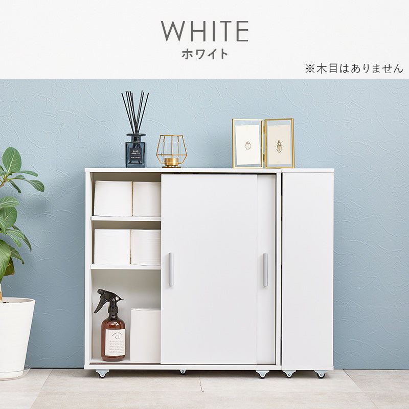 【引き戸式】トイレラック トイレットペーパー収納 省スペース