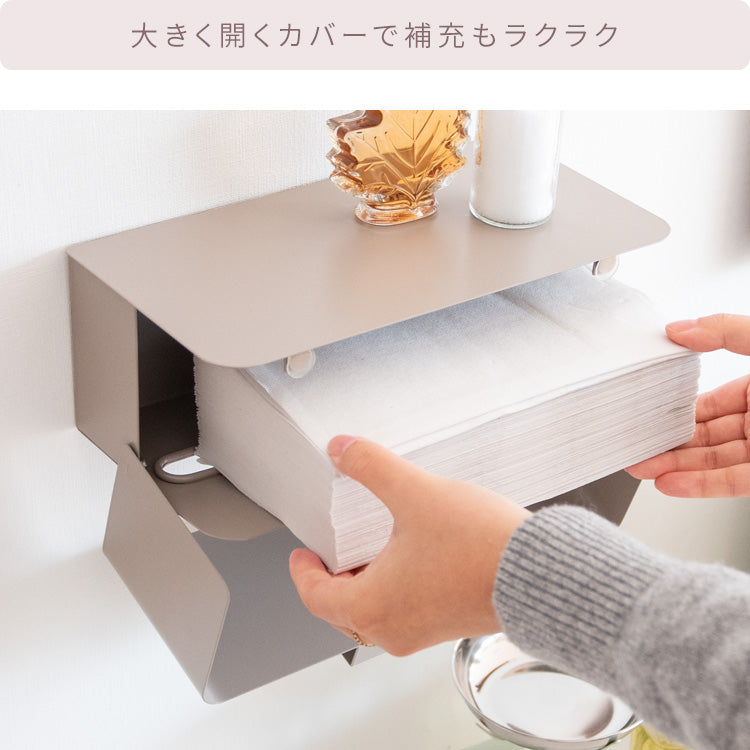 ペーパータオルホルダー TEER 壁掛け 収納 完成品 宮武製作所