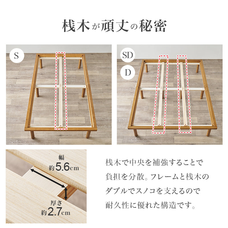 【天然い草仕様】畳すのこベッド ロングサイズ 敷布団対応 木製ベッド