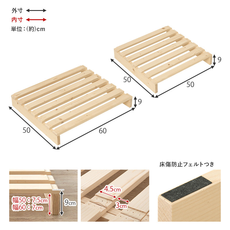 【追加用】パレットベッド専用 追加床板2枚セット すのこ板