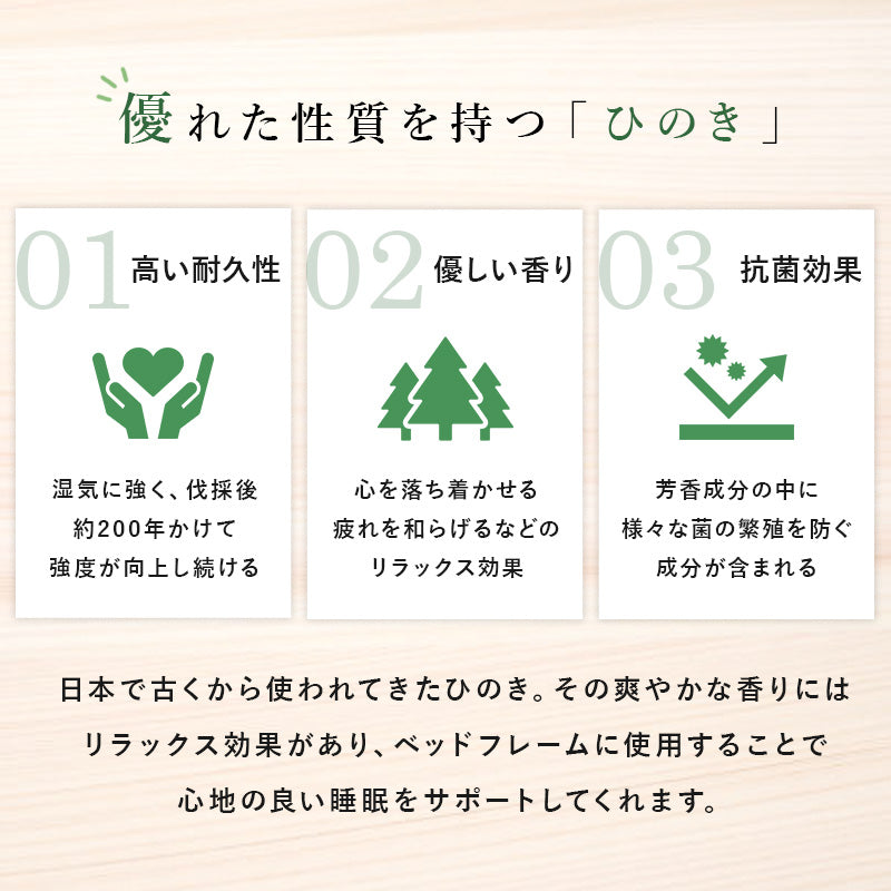 【国産ひのき】パレットすのこベッド 分割式 木製ベッド ナチュラル